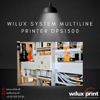 Aufhängevorrichtung des WILUX System Multiline Printer DPS1500 für den präzisen und effizienten Direktdruck auf Verpackungen.