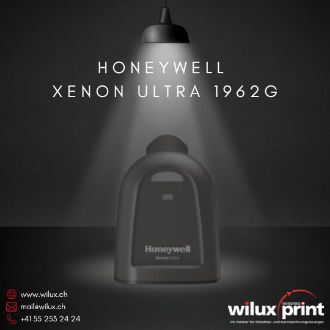 Der Honeywell Xenon Ultra 1962g Barcode-Scanner aus der Vogelperspektive, der seine robuste Bauweise und das ergonomische Design zeigt. Ideal für kabelloses Scannen in anspruchsvollen Umgebungen.