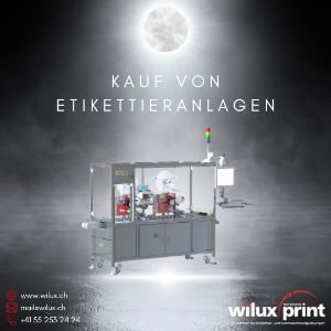 Eine vollautomatische Etikettieranlage von WILUX PRINT, ideal für Unternehmen, die bei der Produktkennzeichnung auf Präzision und Effizienz setzen. Modularer Aufbau, hohe Zuverlässigkeit und optimale Integration in bestehende Produktionslinien.