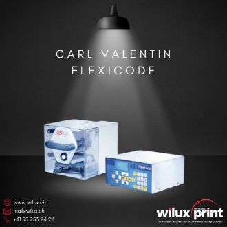 Carl Valentin Flexicode Druckmechanik und Ansteuerelektronik für präzisen Foliendirektdruck, ideal für industrielle Anwendungen.