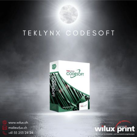 Verpackung der TEKLYNX CODESOFT Compliance-Etikettensoftware, die speziell für Unternehmen mit komplexen Etikettierungsanforderungen wie Chemie, Gesundheitswesen und Automobil entwickelt wurde.