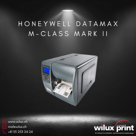 Der RFID Etikettendrucker Honeywell Datamax M-Class Mark II bietet vielseitige Funktionen, kompaktes Design und unterstützt sowohl Thermodirekt- als auch Thermotransferdruck für industrielle Anwendungen.