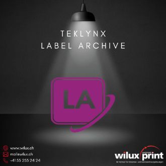 Symbol der TEKLYNX LABEL ARCHIVE Software, bereitgestellt von WILUX PRINT, einem führenden Integrator für Etikettensicherheitslösungen.