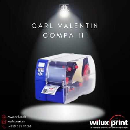 Carl Valentin Compa III Thermodirekt- und Thermotransferdrucker mit robustem Gehäuse, benutzerfreundlicher Bedienung, ideal für industrielle Etikettierung, jetzt End of Life und ersetzt durch den Compa V.