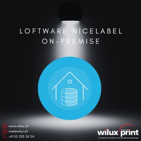 Symbol eines Haus-Icons, das Loftware NiceLabel On-Premise für ein Enterprise-Etikettenmanagement-System darstellt. Geeignet für Unternehmen mit vollständiger Kontrolle und hoher Datensicherheit durch lokale Datenhaltung.