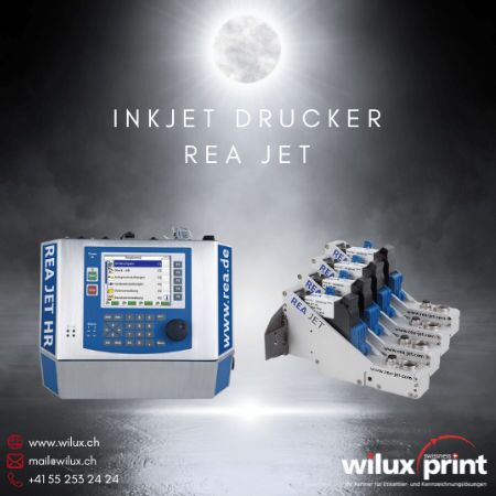 Der REA JET Inkjet 4k Controller und Schreibköpfe mit Tintenkartusche, ein industrieller Spezialdrucker, ideal für präzise Kennzeichnung und Codierung in industriellen Produktionsprozessen.