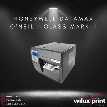 Honeywell Datamax O'Neil I-Class Mark II RFID Etikettendrucker, unterstützt Thermodirekt- und Thermotransferdruck, ideal für industrielle Anwendungen in Logistik und Fertigung.