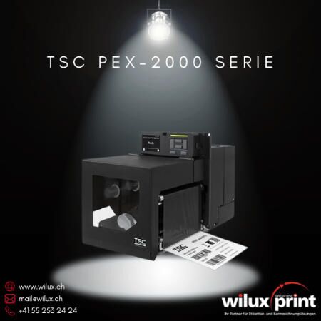 TSC PEX-2000 Serie Hochleistungsdruckmodul für Thermodirekt- und Thermotransferdruck, ideal für industrielle Etikettierungsprozesse mit RFID-Option und robuster Konstruktion für anspruchsvolle Anwendungen.