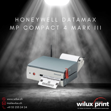 Der Honeywell Datamax MP Compact 4 Mark III ist ein kompakter Thermodirektdrucker für industrielle Anwendungen, der hohe Flexibilität, robuste Bauweise und mobile Montagemöglichkeiten bietet.