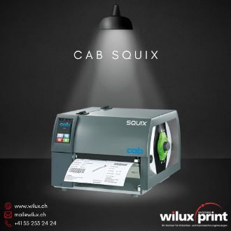 cab SQUIX 8 Zoll Etikettendrucker für industrielle Anwendungen mit Thermodirekt- und Thermotransferdruck, ideal für grossformatige Etikettierungen.