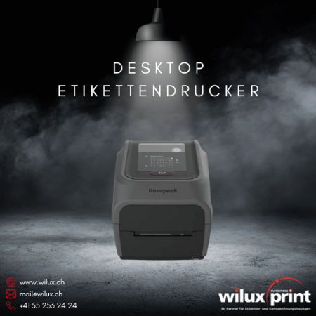 Der Honeywell PC45 Desktop Etikettendrucker, kompakt und vielseitig, eignet sich ideal für präzise Etikettierungen in Büro- und Einzelhandelsumgebungen, unterstützt sowohl Thermodirekt- als auch Thermotransferdruck.