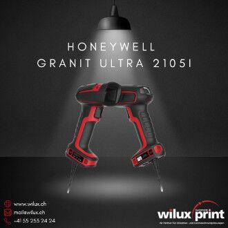 Honeywell Granit Ultra 2105i kabelgebundene Barcode Scanner, zwei Geräte in Spiegelansicht mit USB-Kabeln für stationären Dauerbetrieb