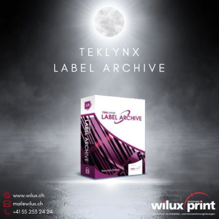 Verpackung der TEKLYNX LABEL ARCHIVE Compliance-Etikettensoftware, geeignet für Unternehmen mit hohen Sicherheitsanforderungen und komplexen Etikettierungsprozessen.