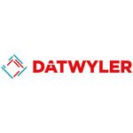 Dätwyler Holding AG Logo in roter Schrift mit geometrischem Symbol in Blau und Rot - führender Anbieter von hochwertigen und systemkritischen Elastomer-Komponenten mit rotem Schriftzug.