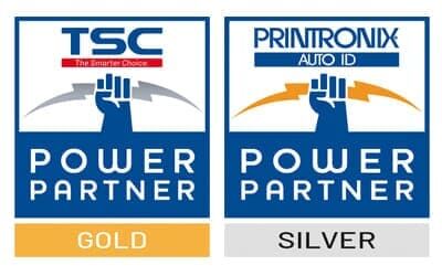 Logos der WILUX Partnerschaften mit TSC als Power Partner Gold und PRINTRONIX AUTO ID als Power Partner Silver. Diese Partnerschaften unterstützen schnelle Direktreparaturen und Leihgeräteservice zur Minimierung von Ausfallzeiten.