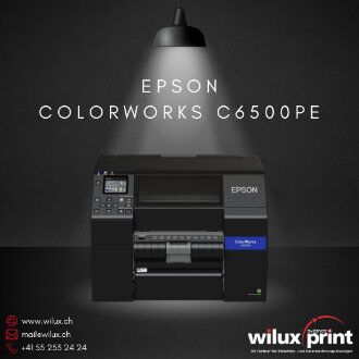 Epson ColorWorks C6500Pe Farbetikettendrucker für hochauflösende und vielseitige Etikettendrucklösungen.