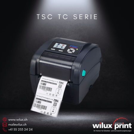 Der TSC TC Desktop Etikettendrucker druckt Etiketten mit Barcode in hoher Qualität. Kompaktes Gerät für Thermodirekt- und Thermotransferdruck, ideal für professionelle Etikettieranforderungen.