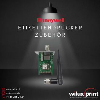 Honeywell Wireless LAN-Modul für Etikettendrucker, optimiert für zuverlässige und schnelle drahtlose Verbindungen, kompatibel mit Honeywell Geräten zur Erweiterung der Konnektivität.