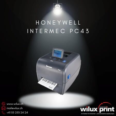 Honeywell Intermec PC43 Desktop Thermodirekt- und Thermotransferdrucker, End of Life, vielseitiger Barcodedrucker, ersetzt durch den fortschrittlichen Honeywell PC45.