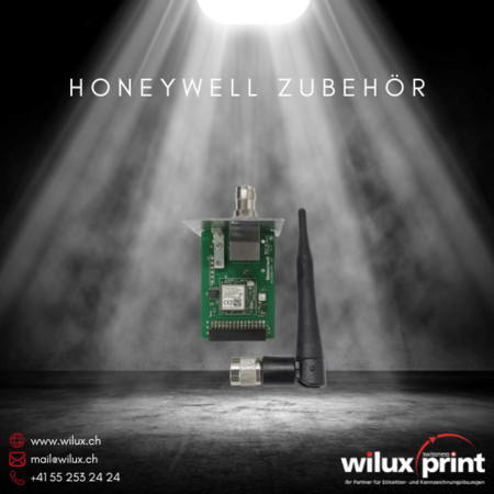 Honeywell Wireless LAN-Modul für Etikettendrucker, entwickelt für verbesserte Konnektivität und Effizienz, kompatibel mit industriellen Drucklösungen.