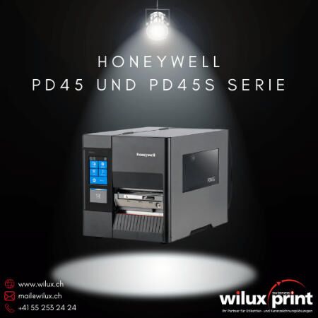 Honeywell PD45 und PD45S Serie für Thermodirekt- und Thermotransferdruck, ideal für industrielle Etikettierung mit hoher Druckqualität, Smart Printing Funktion und einfacher Integration in Arbeitsabläufe.