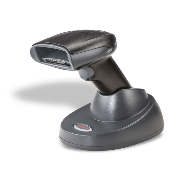 Honeywell barcode handheld scanner Xenon 1902G side view in black and grey