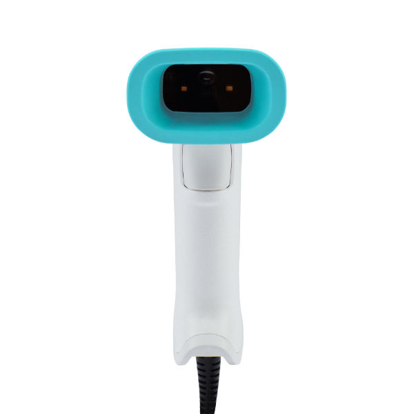 Honeywell Xenon Ultra 1960g, a premium scanner in white with a turquoise blue scanning area, orange LED lights, and an ergonomic, corded design