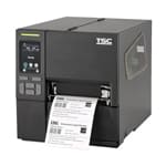 Etikettendrucker für Industrie TSC MB240 Serie in schwarz mit Display und weissem, bedrucktem Etikett
