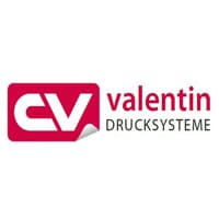 Etikettendrucker Schweiz Carl Valentin Logo in rot und schwarz