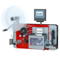 Labelling machines for printing and applying WILUX System PAS32xx in red, grey and silver