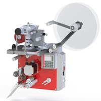 Labelling machines for embossing and dispensing WILUX System PLS32xx in red, silver and black