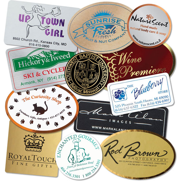 Hot stamping labels printed in a wide range of colors, shapes, sizes and materials