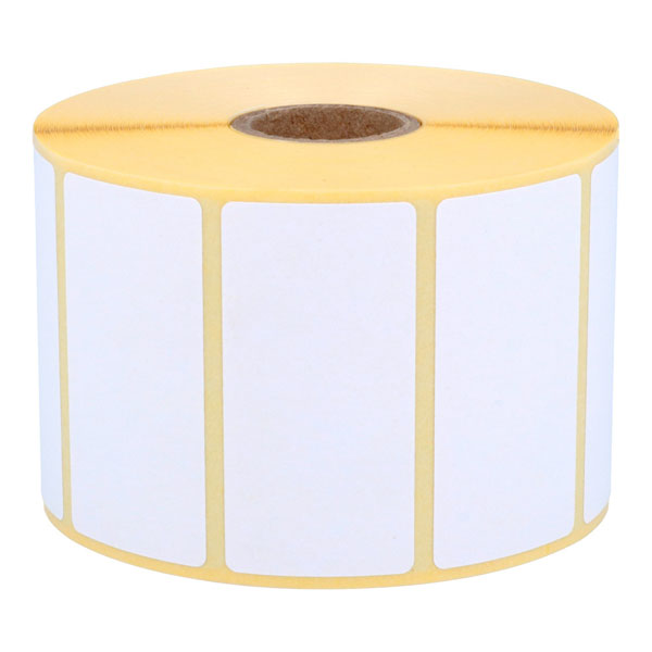 White thermal labels on roll