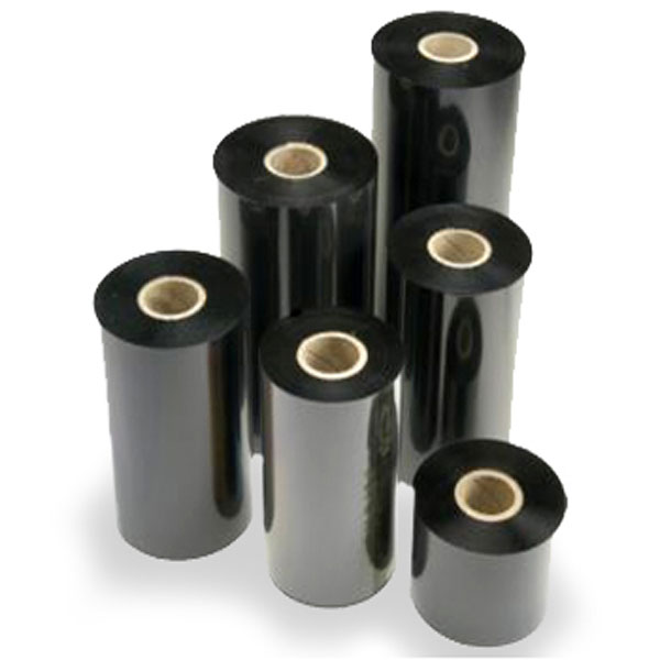 Unprinted resin ribbons on roll black in various shapes and sizes