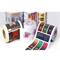 Printed labels online digital on roll in various shapes, sizes and materials