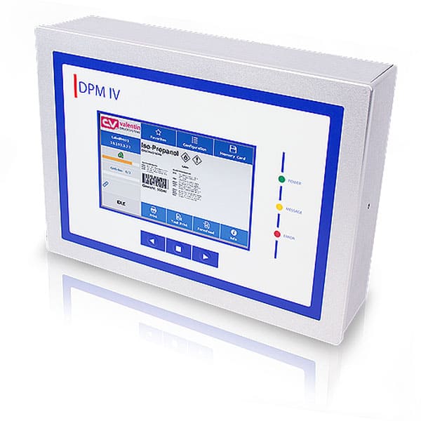 Carl Valentin DPM 4 control unit in grey and blue, touchscreen