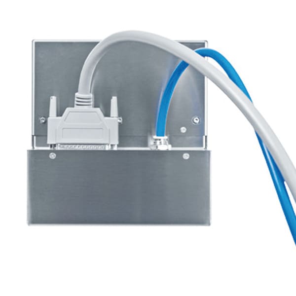 Carl Valentin Flexicode cable outlet in silver, grey and blue