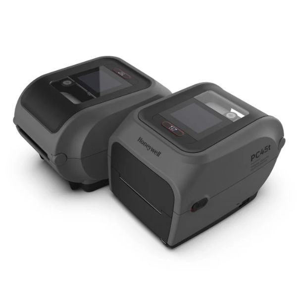 Image of Honeywell models PC45t, optimized for thermal transfer printing, and PC45d, specially for direct thermal printing
