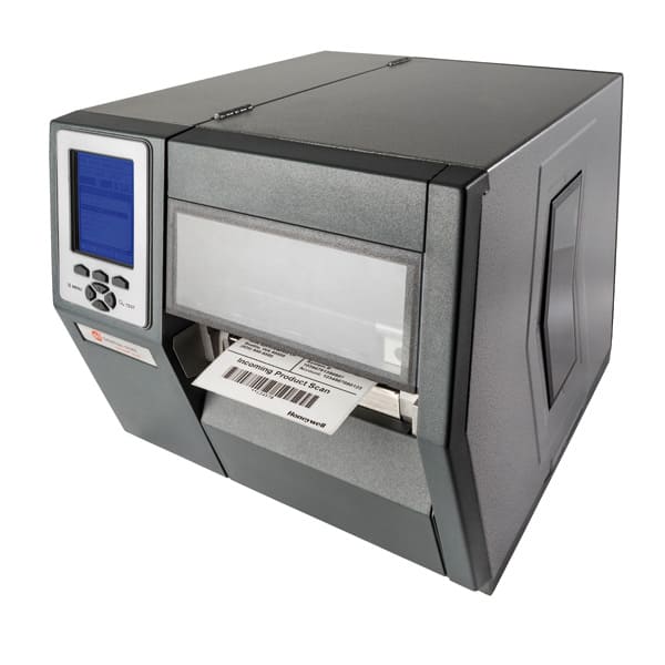 Label printer industrial Honeywell Datamax O'Neil H-Class in gray and black with white printed label