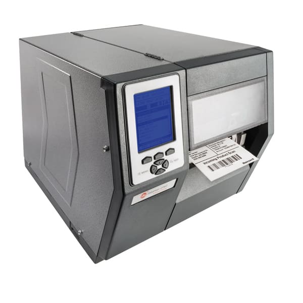 Label printer industrial Honeywell Datamax O'Neil H-Class in gray and black with white printed label