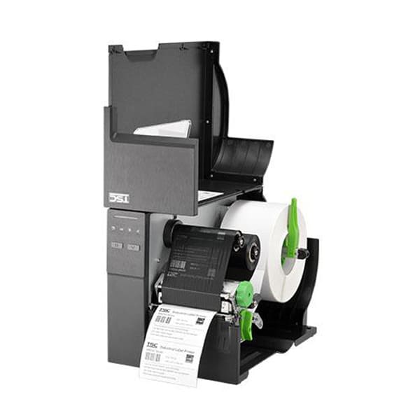TSC MB240 series in black, without display, open cover and with white printed label