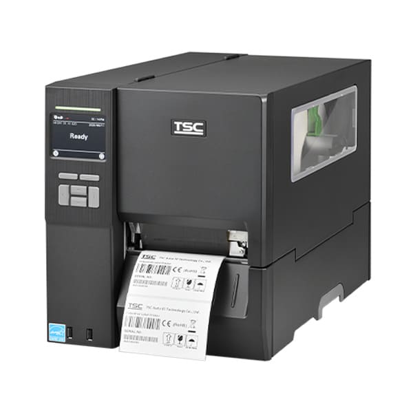 TSC MH241 series in black and gray with white printed label
