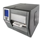 Logistics label printer Honeywell Datamax O'Neil H-Class in gray with white printed label
