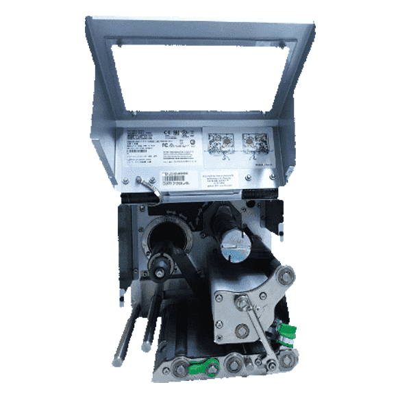 Honeywell Datamax O'Neil A-Class Mark II print engine in silver, black and green with open compact cover