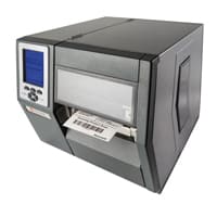 Label printers Honeywell Datamax O'Neil H-Class in grey with white printed label and blue display