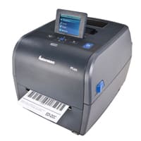 Label printer Honeywell Intermec PC43t in gray with white printed label